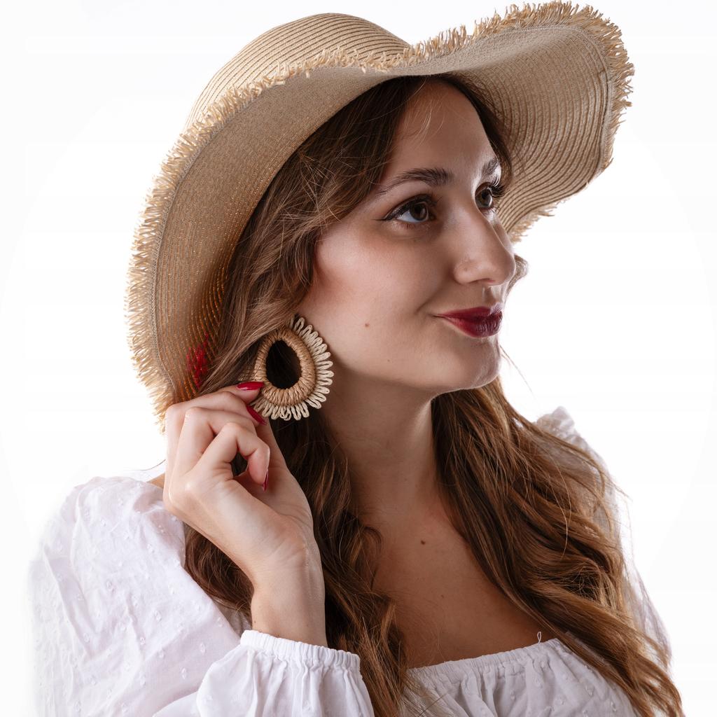 Straw Earrings, Very Light For Summer