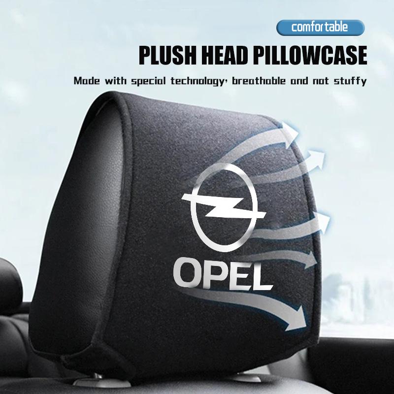 AAADQ1 Car Logo Headrest Cushion Cover Badge Head Neck Pillow Case For Opel Meriva Mokka Grandland Vectra Zafira Vivaro Antara