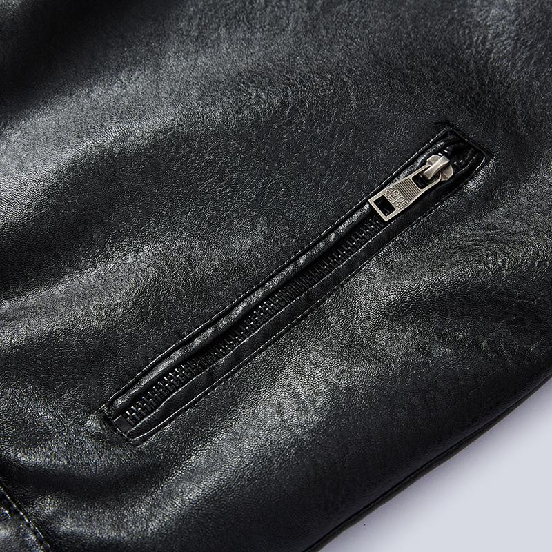 Зимняя бархатная куртка из искусственной кожи с лацканами, мужская кожаная куртка в европейском и американском стиле, мужская кожаная куртка