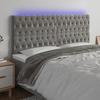 VidaXL LED Headboard Bedroom Furniture Double Bed Accessory Head of Bed Frame Interior Light Grey 3122820