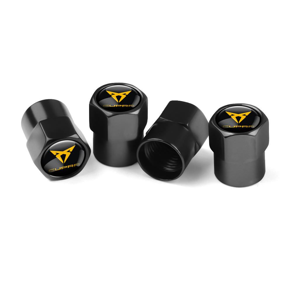 yssh3 4Pcs Metal Car Wheel Tire Valve Stem Caps Covers For Seat Mk3 5f 1p Ibiza 6l 6j Arosa Ateca Altea FR Arona Cupra Exeo Tarraco