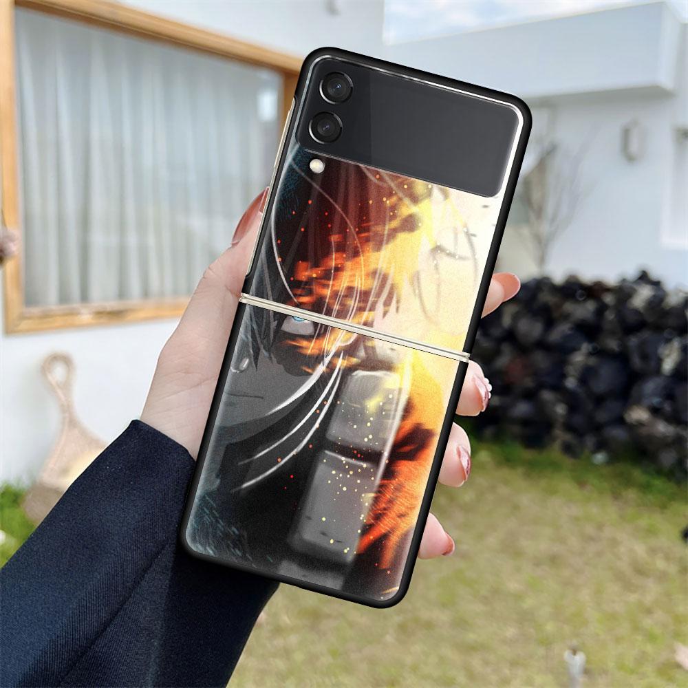 Роскошный чехол для Samsung Galaxy Z Flip 4 3 5G, черный ПК, жесткие чехлы для телефонов, модная задняя крышка ZFlip Funda My Hero Academia Shell Sac