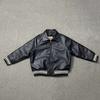 Leather Jacket Classic Black Leather Baseball Coat