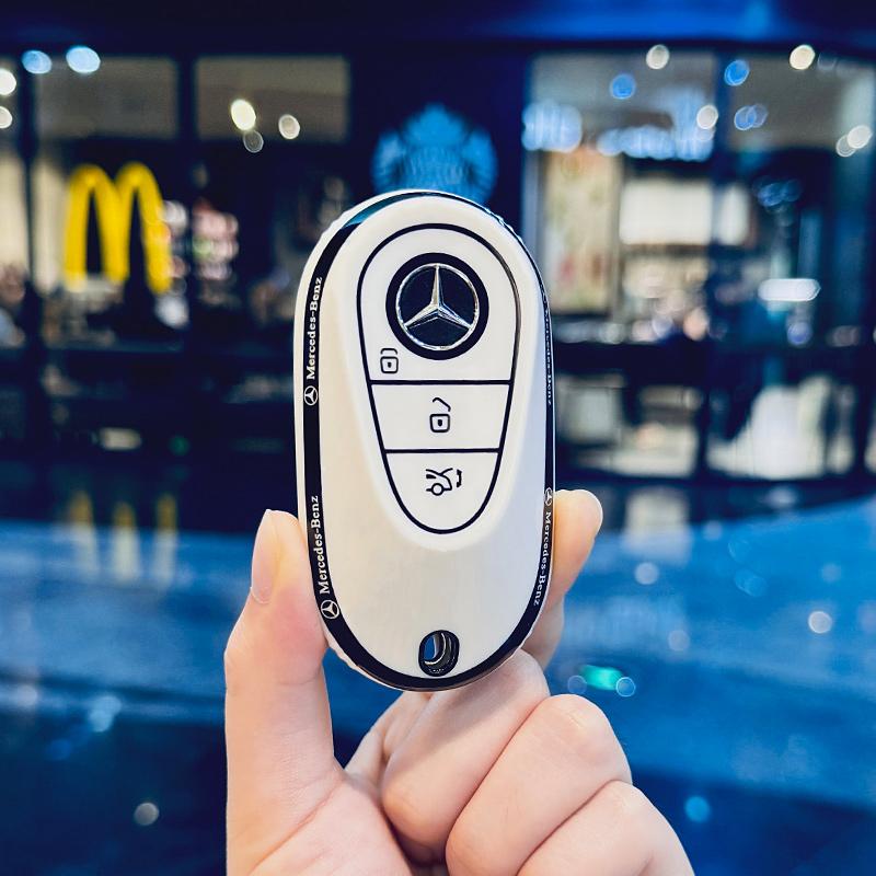 TPU Car Remote Key Case Cover Shell Fob Accessories For Mercedes Benz 2022 C S Class W206 W223 S350 C260 C300 S400 S450 S500 BM1