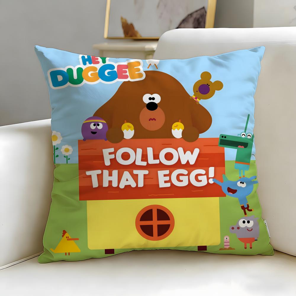 classic cartoon Hey Duggee Cushion Cover Soft & Easy-Wash Pillow Case – Versatile for Couch, Bed, Travel and Office