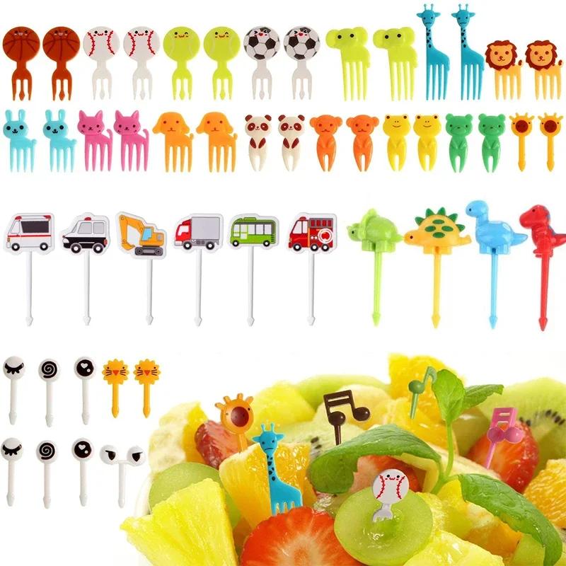 New Animal Fruit Fork Picks Cartoon Animal Food Toothpicks Fruit Food Bento Box Accessories Party Deco Food Grade Plastic