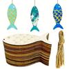 30pcs Unpainted Fish Shaped Wood Cut Out Fish Wood DIY Crafts Cutouts Blank Wooden Fish Shaped Hanging Ornaments for Wedding Birthday