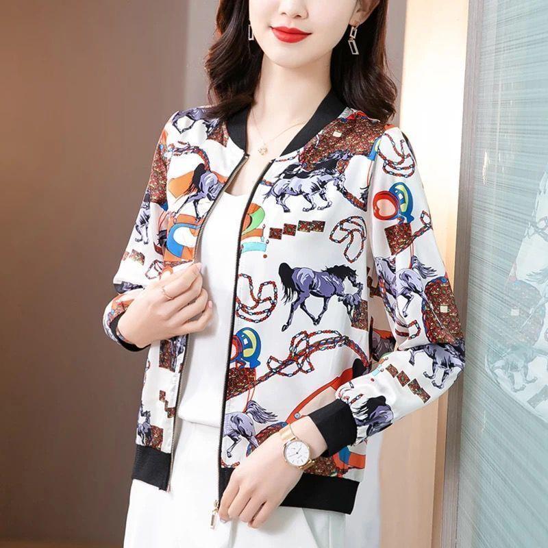 Spring and Summer Lightweight Short Jacket Women's Baseball Uniform PLUS Size