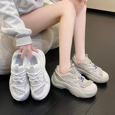 Повседневная спортивная обувь, интернет-знаменитость, супер горячая обувь для пап, уродливые, милые, с большой головой, женские, сетчатые, дышащие, маленькие белые туфли 2024 года, новое лето