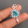 Rare Sky Blue Topaz Gemstone 925 Sterling Silver Handmade Jewelry Pendant 1.80" PP-4-8