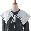 Women Girls Vintage Lolita False Fake Collar Shawl Sweet Ruffles Lace-Up Bow Decorative Necklace Choker Short Poncho