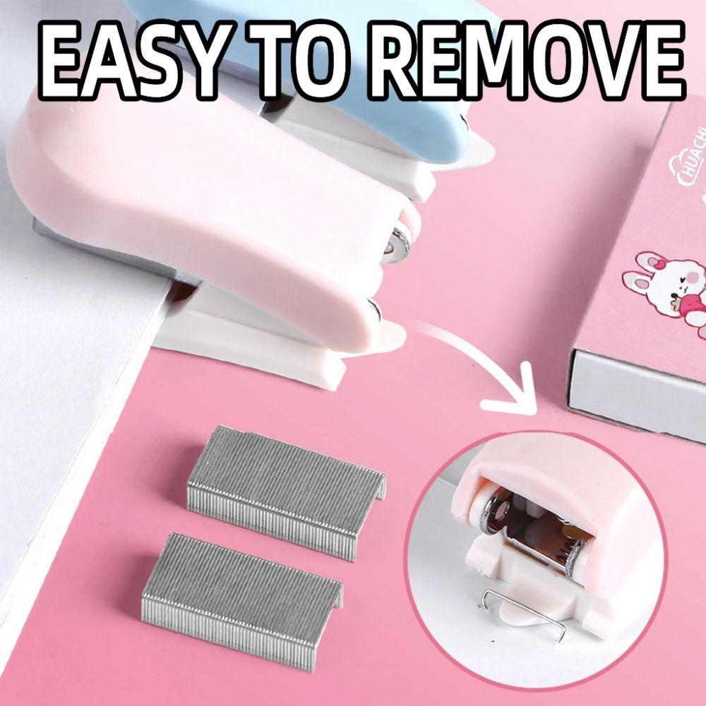 Macaron Color Mini Stapler Cartoon Design Test Paper Stapler Cute Bookbinding Machine School Use