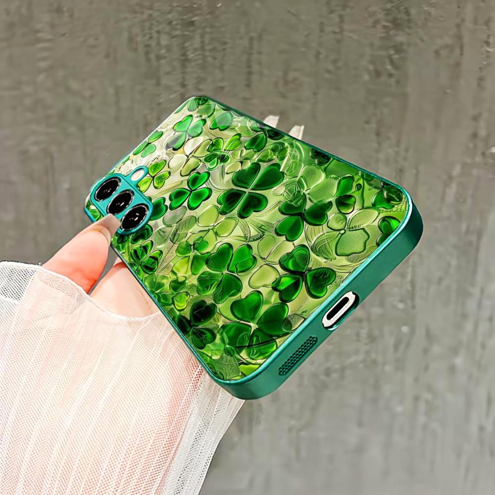 Кристальное качество Чехол-четырехлистник Чехол из стекла для Samsung Galaxy S26 S25 S24 S23 S22 FE Ultra Plus Изысканный