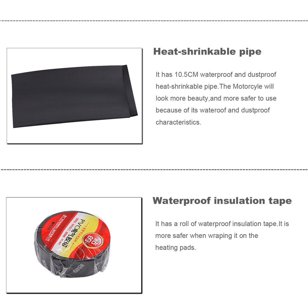 ATV Heated Grips 12v Fast Heating 2 Settings Motorcycle Hand Grip Heater For Dirt Bike Scooter Winter Cold Weather Driving