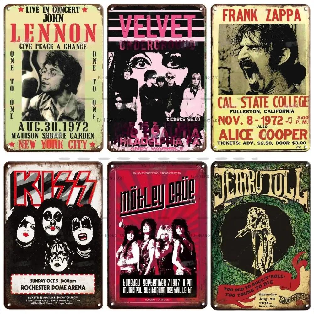 Винтажная классика Рок-группа Искусство Металлический постер Жестяная вывеска Музыкальный бар Паб Клуб Ретро Мужская пещера Гостиная Мастерская Декоративные таблички
