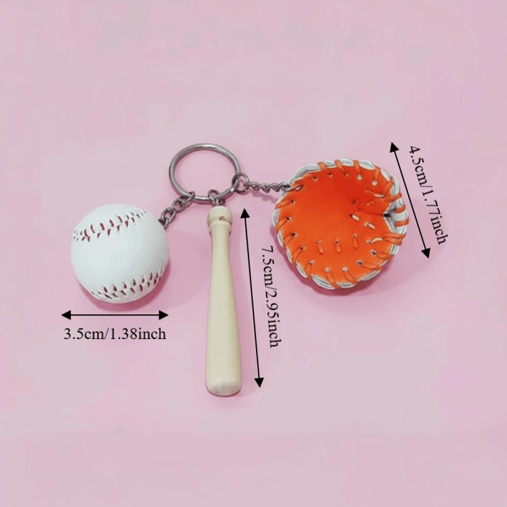 PU Leather Bag Hanging Personalized Baseball Pendant Funny Car Key Ring Sporty Accessories
