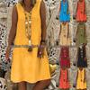 2023 Европейское и американское летнее платье-жилет без рукавов с V-образным вырезом для женщин