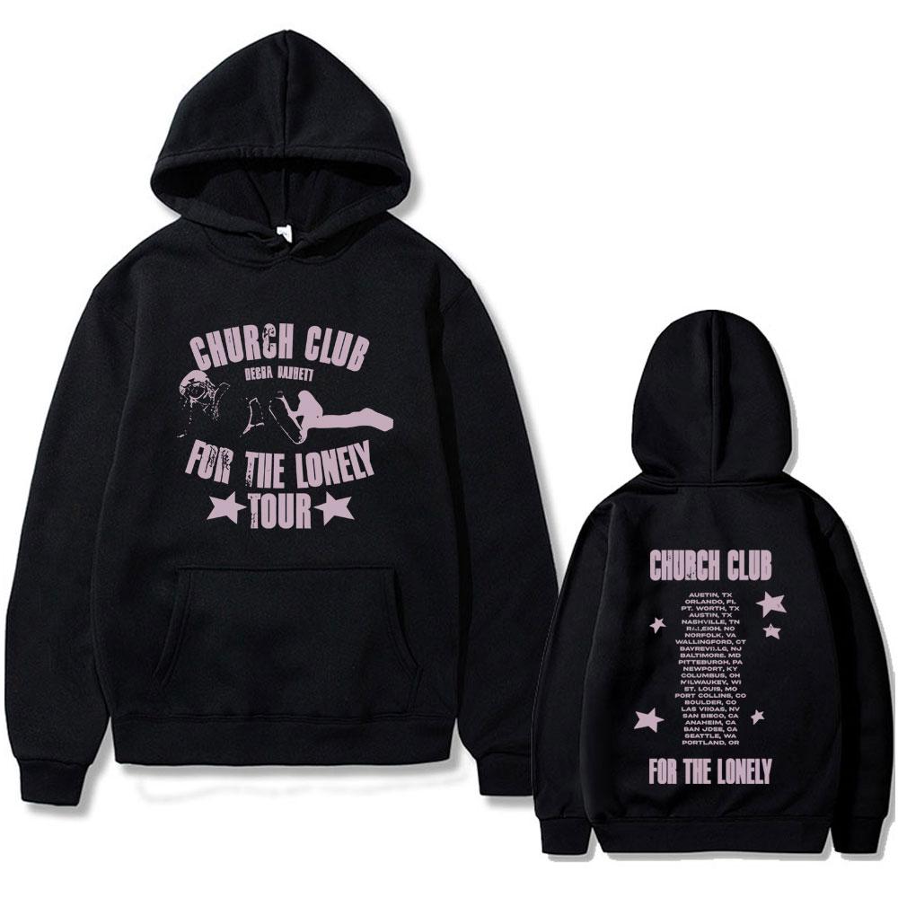 Горячий Худи Nessa Барретт Church Club for The Lonely Tour 2025 Мужской Женский Модный Поп-Панк Уличная Одежда Унисекс Флис Хлопок Худи