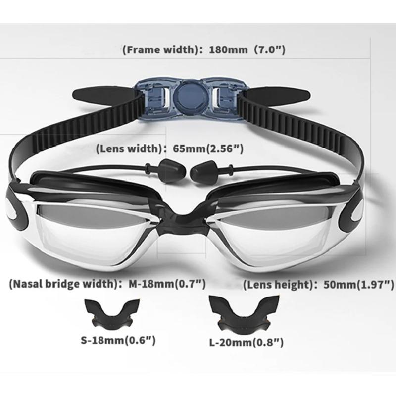 Профессиональные взрослые очки для плавания с защитой от запотевания и берушами. Мужские и женские очки для плавания. Герметичные. Регулируемые. Защита от УФ-лучей.