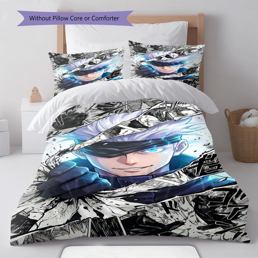 Jujutsu Kaisen Bedding Set Yuji Itadori Anime Duvet Cover Polyester Soft Comforter Cover Twin Full Queen King -QJY
