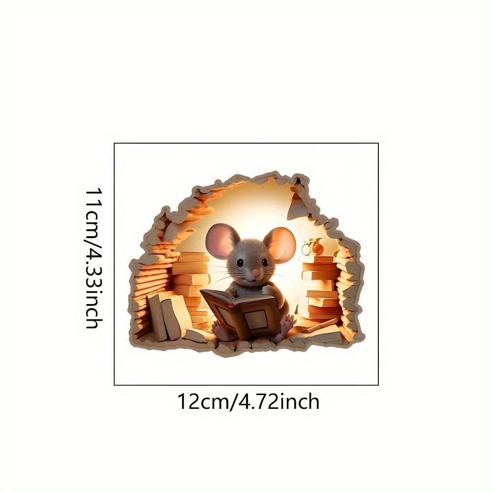 Christmas Cartoon Cute Little Mouse Hole Sticker DIY Living Room Entrance Wall Beautification Decorative Wall Sticker