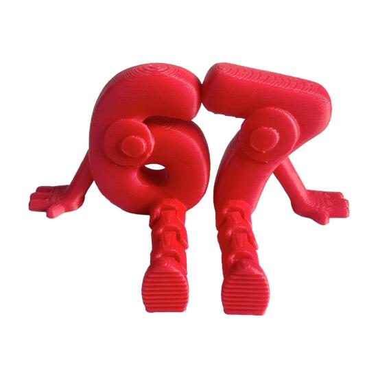 3D Printed 67 Number Figurine Articulated Flexible 67 Character Figure with Movable Joints