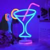 ENUOLI Neon Sign, Neon Light, Neon Tube, Interior Decor, Cocktail Glass, Made of Plastic, For Home Decor, Easy Installation, USB or USB Powered, with