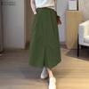 Женские повседневные однотонные свободные юбки с эластичной резинкой на талии