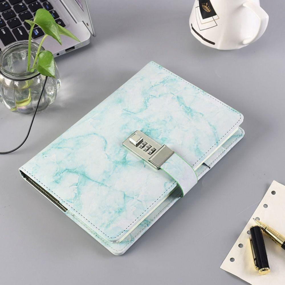 Soft Marble Texture Handbook A5 Personal Notepad Secure Diary Binder Academic Weekly Agenda