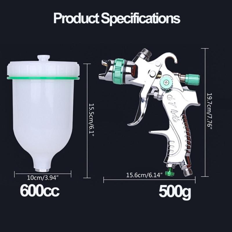 Пневматические пистолеты-распылители Профессиональные наборы для воздушной окраски с 4 насадками 1,4/1,7/2,0/2,5 мм и чашками объемом 600 куб.см для покраски
