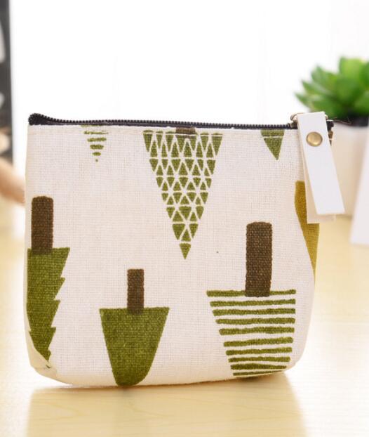 eTya Cotton Small Zipper Coin Wallet Bag Women Kid Girl Mini Card Money Key Holder Pocket Pouch Bags