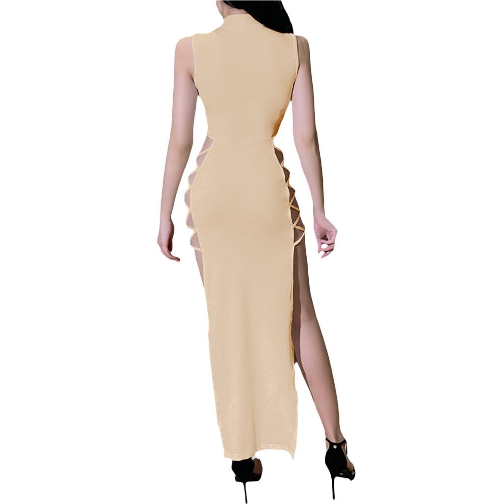 Женское сексуальное вечернее платье, сексуальное клубное ночное платье, женское повседневное черное коктейльное клубное платье с разрезом, с высоким разрезом