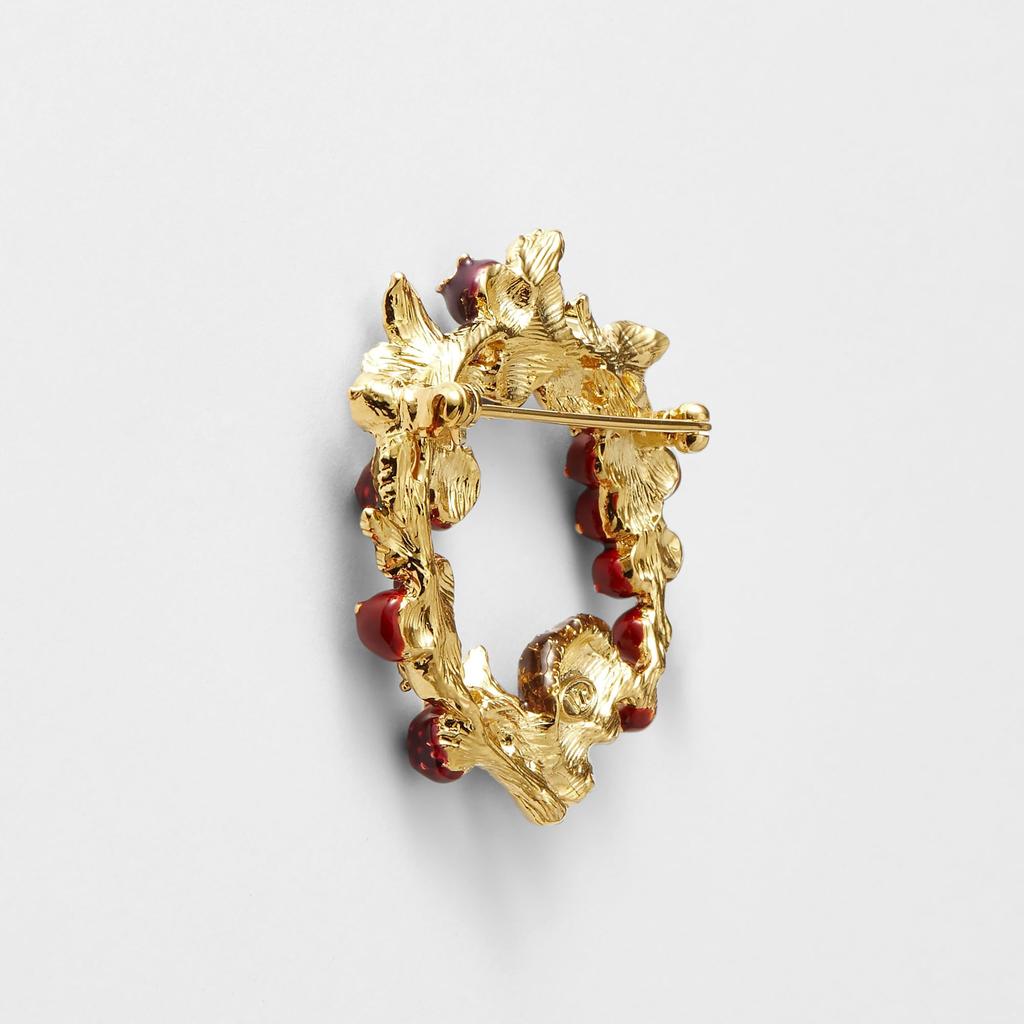 Брошь-венок в виде ёжика с ягодами VBRV4662 R2 [Vendome Boutique] &