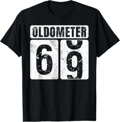 Oldometer 69 Футболка Винтажная Смешная Идея для 69-го Дня Рождения Смешной Подарок Унисекс Футболка