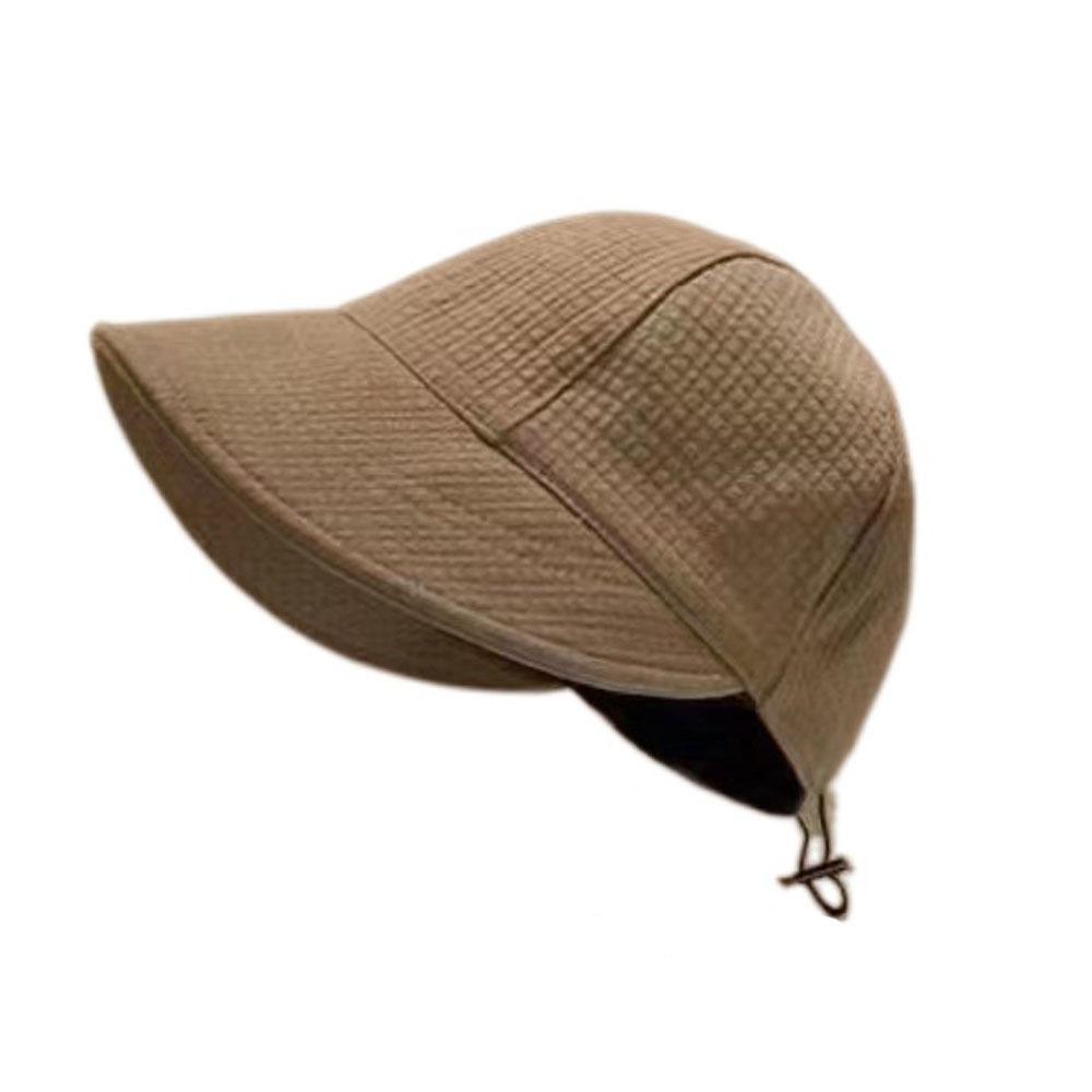 Solid Color Fisherman Hat Sunscreen Canvas Basin Hat Foldable Waffle Bucket Hat Outdoor