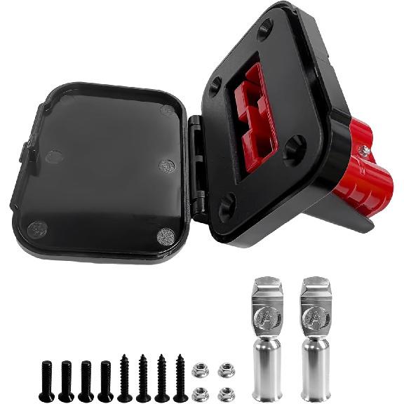 50A Quick Connect Wire Connector, 18-6 AWG 12V-36V Battery Connect/Disconnect Plug with Mount & Cap, Waterproof SB50 Plug Battery Quick Connector for
