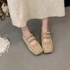 Retro Brown Square Head Mary Jane Shoes Ballet Shoes Women's 2025 New Korean Version French Light Mouth Single Shoes Women's Shoes