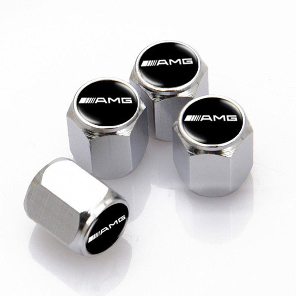 4Pcs Car Cover Tire Valve Caps Dust Caps Wheels Rims Stem For Mercedes Benz AMG A B C E S W204 W212 GLC CLK SLK CLA GLK GLE CLA BD1