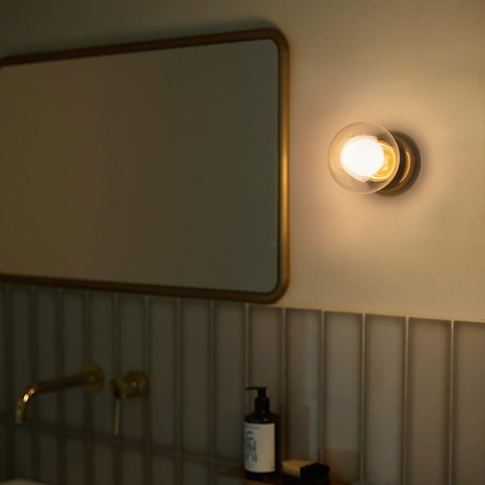 Одноламповый латунный настенный светильник, скандинавское настенное освещение, античный стиль, стильный, простой, подходит для гостиных, кухонь, гостиных, столовых