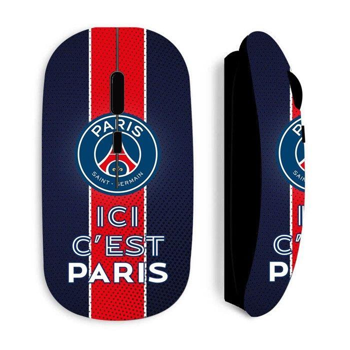 Souris sans fil - MANIACASE - PSG - Noir - Optique - 70 g