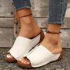 Fashion New Open Toe Women's Wedge Sandals White Summer Fashion Breathable Comfortable Sandals Woman Buckle Female Footwear Woman Shoes