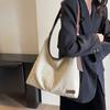 Solid Color Canvas Underarm Bag Large Capacity Shoulder Bag Women's Tote Bag Handbag