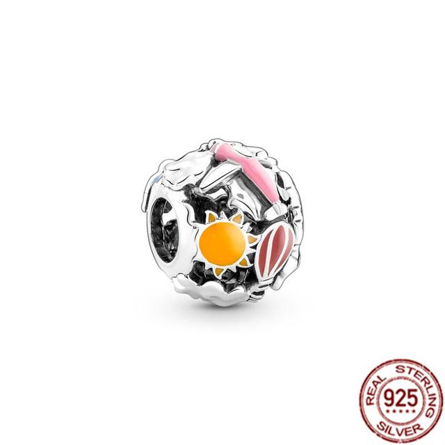 Подвеска-клипса, подвеска из стерлингового серебра 925 пробы, подходит для браслета, женский ювелирный подарок, красочный единорог, радуга