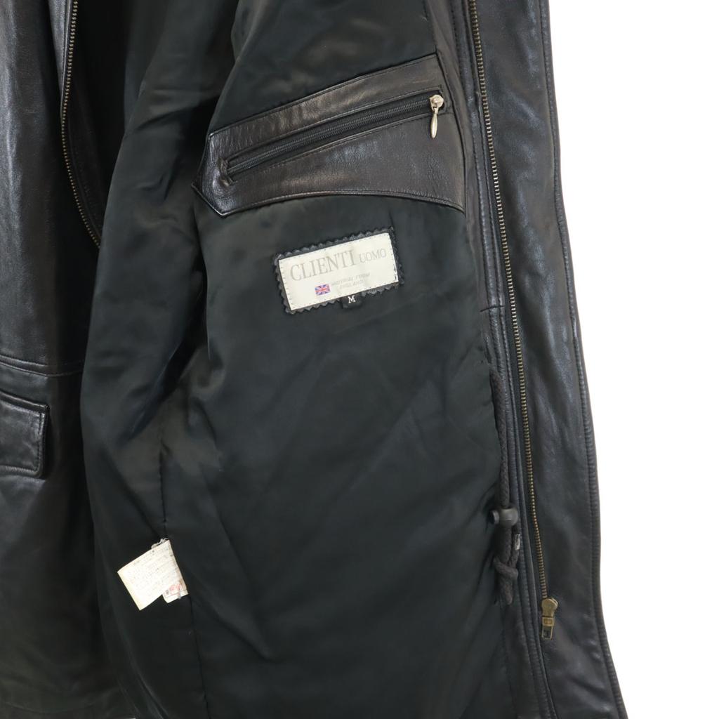 CLIENTI UOMO leather jacket M black Men's Used