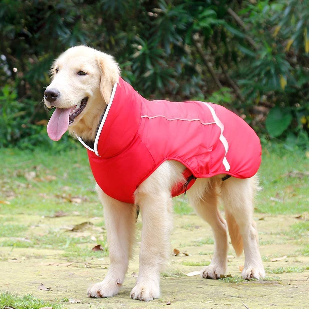 Warm Dog Coat Reflective Dog Winter Jacket Waterproof Windproof Dog Turtleneck Clothes