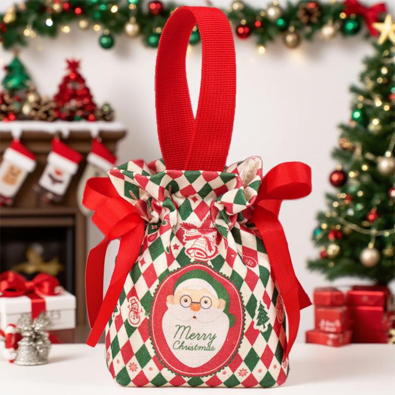 Christmas Creative Hand Gift Bag Christmas Eve Apple Packaging Bag Christmas Gift Bag Handheld Candy Canvas Bag