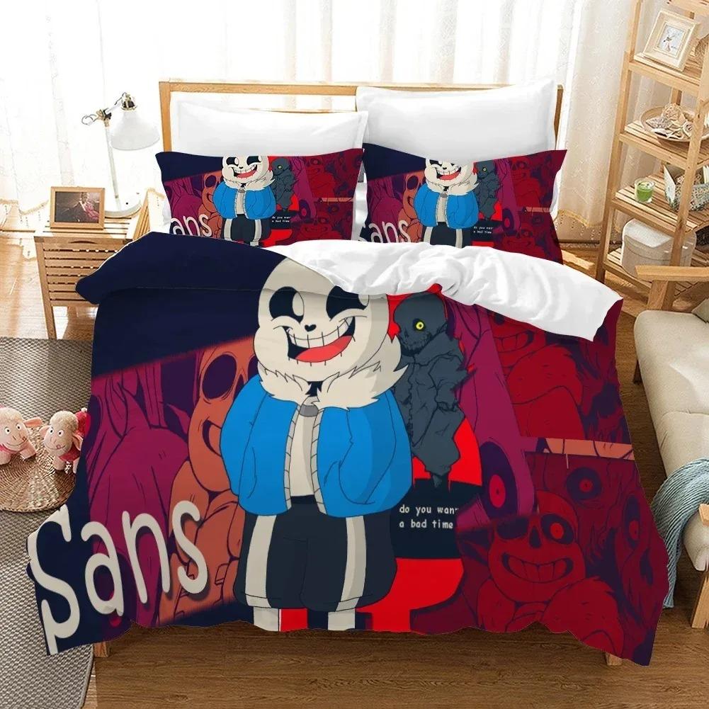 3D Печатный комплект постельного белья Undertale Frisk Sans Papyrus Размер Twin Queen Пододеяльник Наволочка для Детей Взрослых