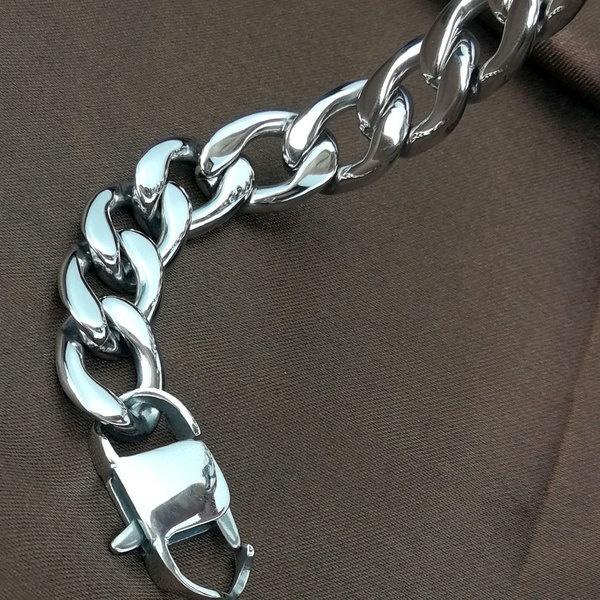 Кубинский браслет из нержавеющей стали шириной 16 мм, ювелирные изделия для мужчин, подарок для мальчика