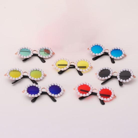 Очки для домашних животных, искусственный жемчуг, солнцезащитные очки для домашних животных, украшение для косплея, аксессуар для одежды для домашних животных