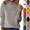 Women's Slim Fit Temperament Wool Long Sleeve Seamless Turtleneck Sweater